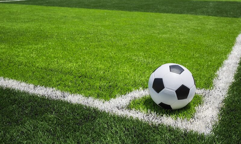 Soccer ball in a Indroo stadium