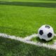 Soccer ball in a Indroo stadium